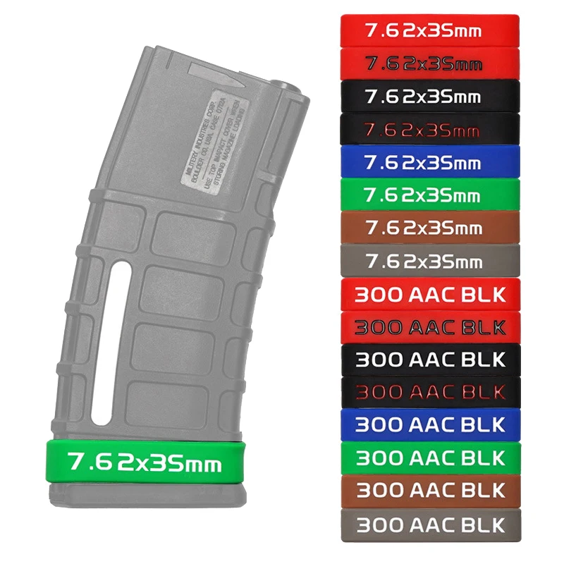 

Magazine Marking Band For 5.56 Nato 300 Blackout 7.62x35mm Magazine Marking Rubber Band Muti-Colors High Quality