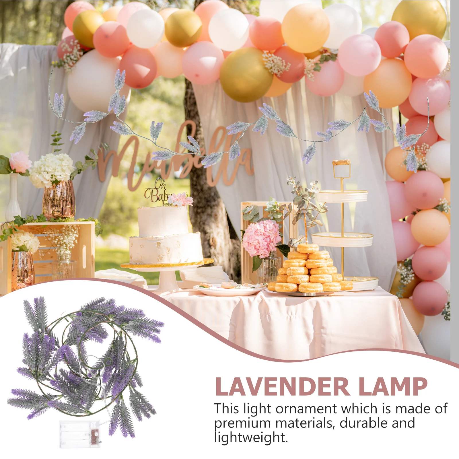 

Lavender LED String Lights Powered Bedroom Light String Valentine's Day Room Decor Indoor Fairy Lights