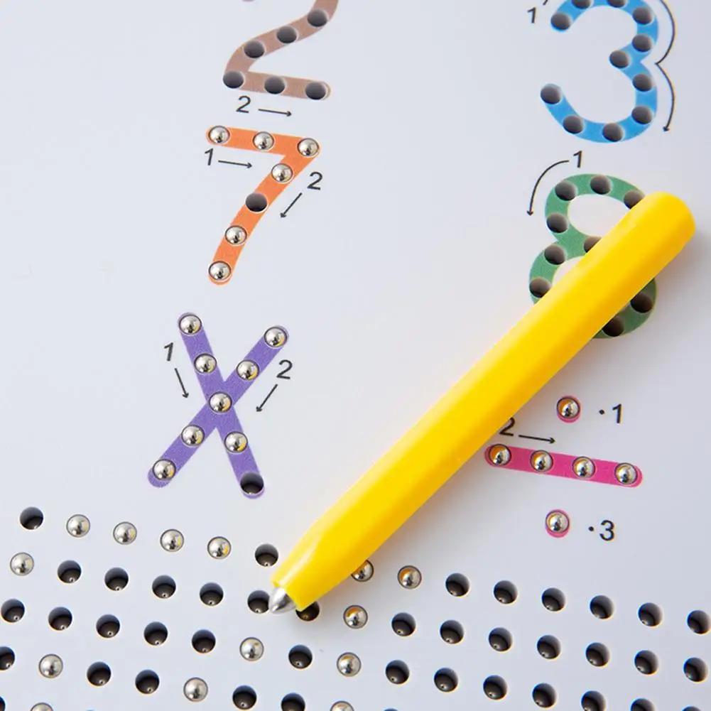 Kids Magnetic Steel Ball Drawing Board Toys Parish Alphanumeric Learning Writing Board Diy Drawing Training Kids Learning Toy