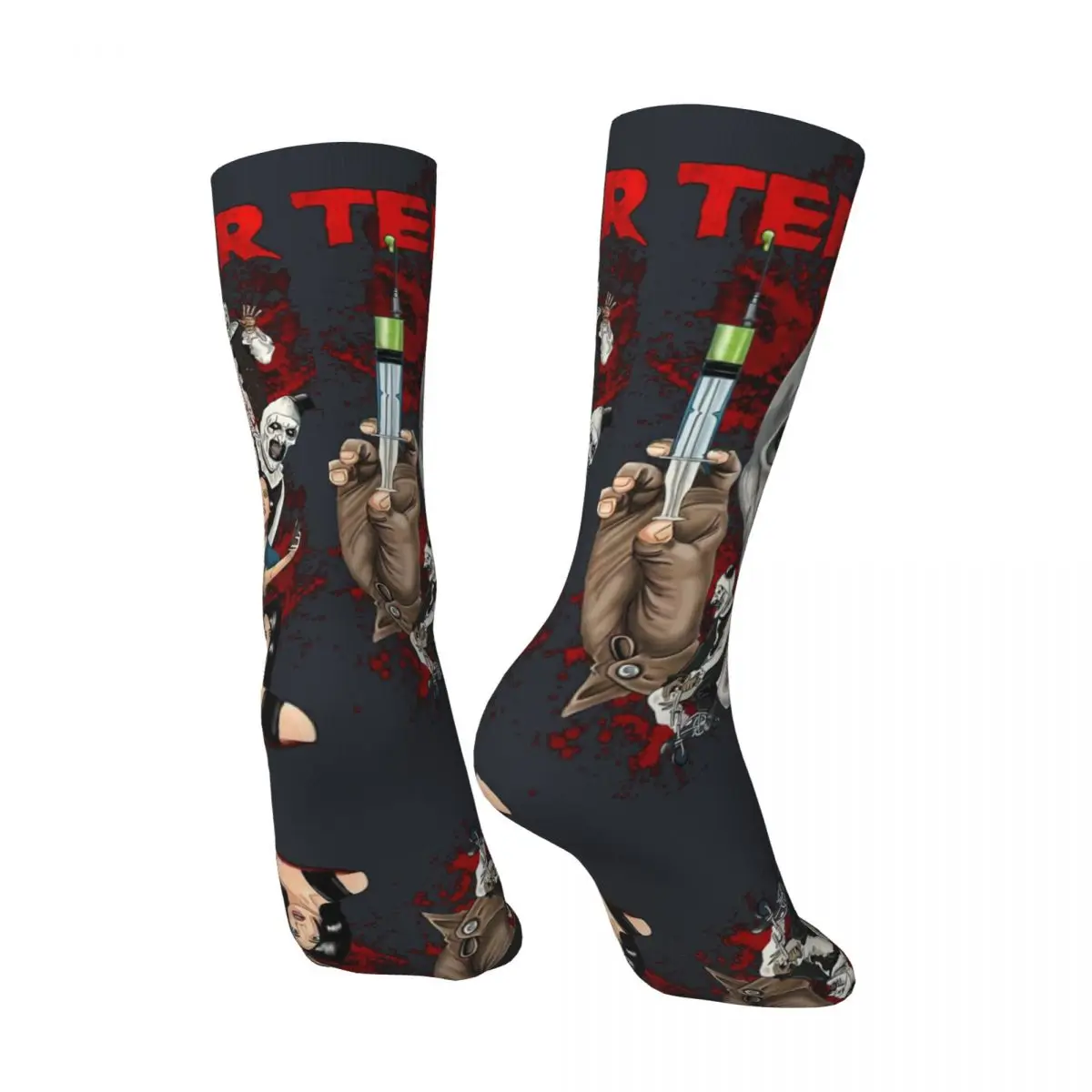 Vintage Terrifier Clown Sock for Men Hip Hop Harajuku Terrifier Seamless Pattern Printed Boys Crew Sock Casual official-website