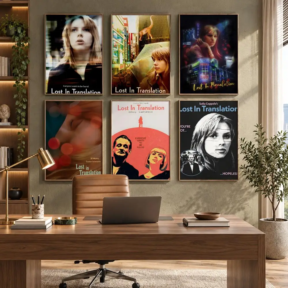 Lost in Translation Indie Drama Movie Poster Self-Adhesive PP Paper HD Wall Decal for Study Living Room Garage DIY Gift