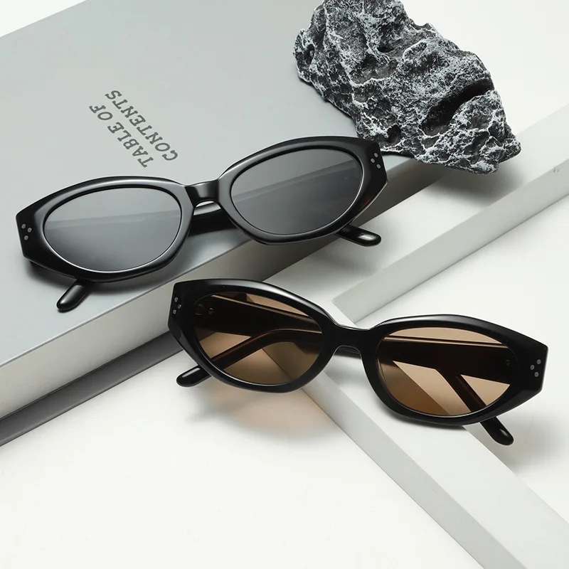 Cat Eye Polarized Sunglasses Men Women Retro High Quality Nylon UV Protection Sunglasses Luxury Brand Acetate Sunglasses