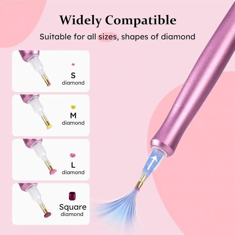 Bolígrafo eléctrico de arte de diamante al vacío, lápiz óptico de taladro 5D sin cera para adultos y niños, herramienta artesanal fácil de bricolaje para pintura de gemas