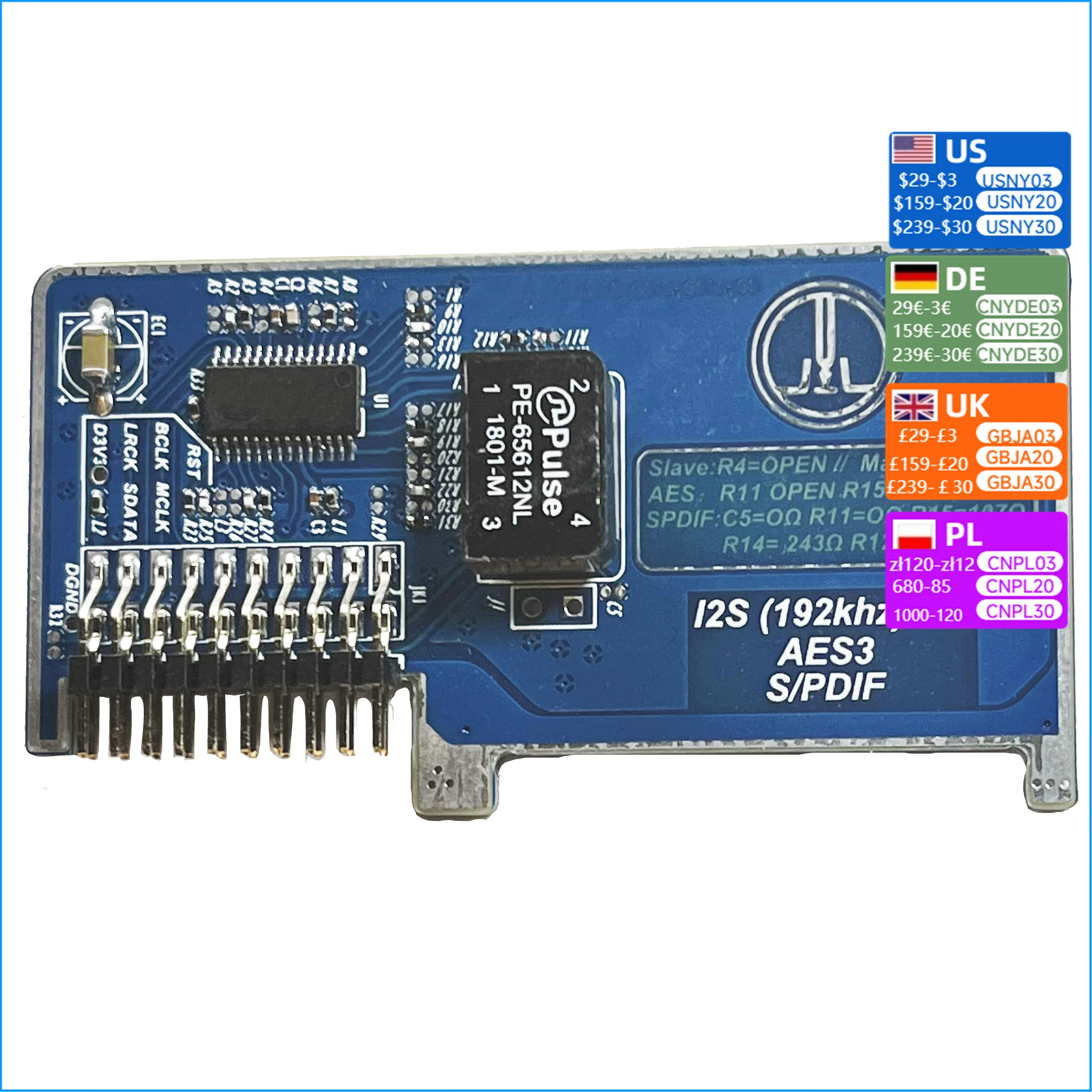 NvarcherI2S emitter I2S digital to SPDIF/AES module For Digital mixer Effects processor ADSP-21489