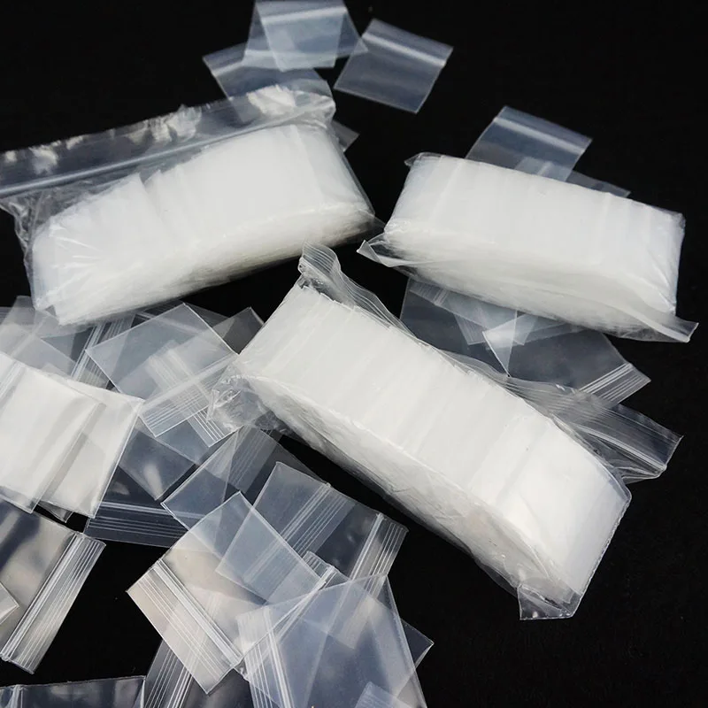 TETP 500Pcs Transparent Mini Ziplock Bags THicken Home Travel Portable Jewelry Crystal Gift Storage Packaging Pouches Wholesale