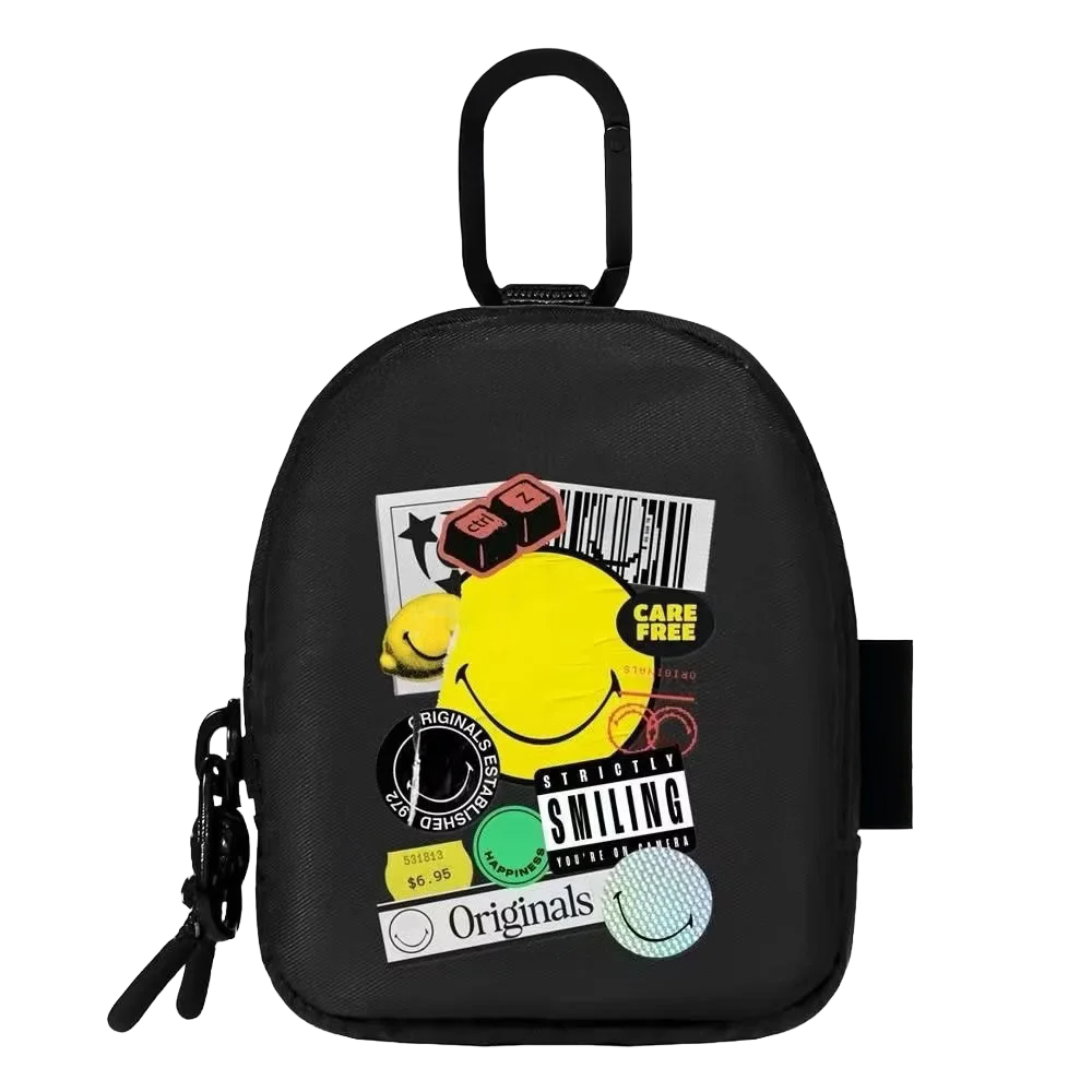 

6040372 Black Functional Earphone Earbuds Mini Storage Zipper Bag for AirPods Galaxy Buds