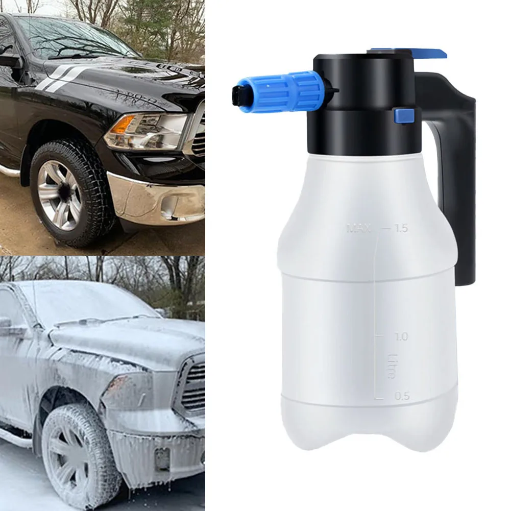 Electric Car Foam Sprayer With USB 1.5 Liters Car Wash Kit Foam Pump Sprayer For Car Cleaning, Window Cleaning, Kitchen Cleaning