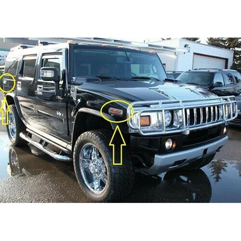 New-Car Chrome Side Marker Light Guard Trim Protector For 2003-2009 HUMMER H2 SUV SUT 4 PCS