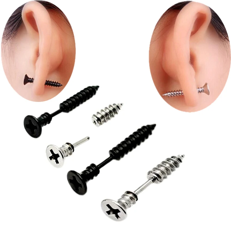 

Punk Stainless Steel Whole Screw Stud Earrings for Women Men Spike Earrings Anti Allergic Body Piercing Jewelry