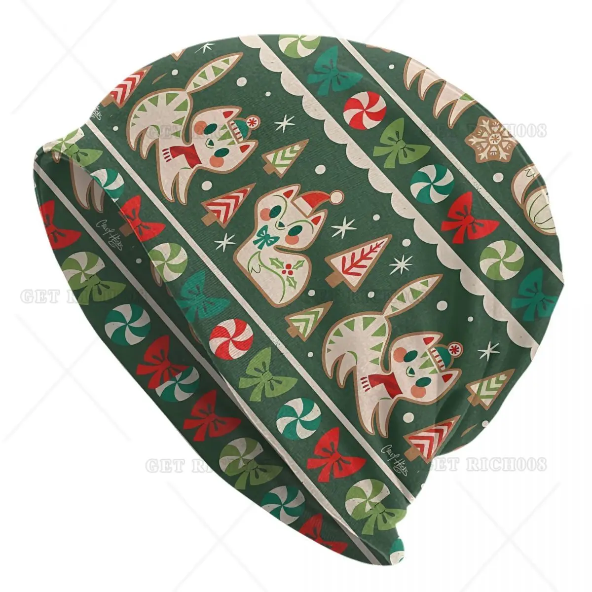 

Green Snowman Beanie Hats Merry Christmas Knitting Hat Outdoor Warm Female Male Caps Winter Graphic Casual Bonnet Hats