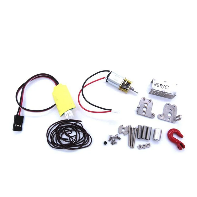 ABUM-2X Verricello simulato automatico in metallo con cavo ricevitore 3CH per parti di automobili WPL B14 B24 B16 B36 C14 C24 C34 MN D90 MN99S RC