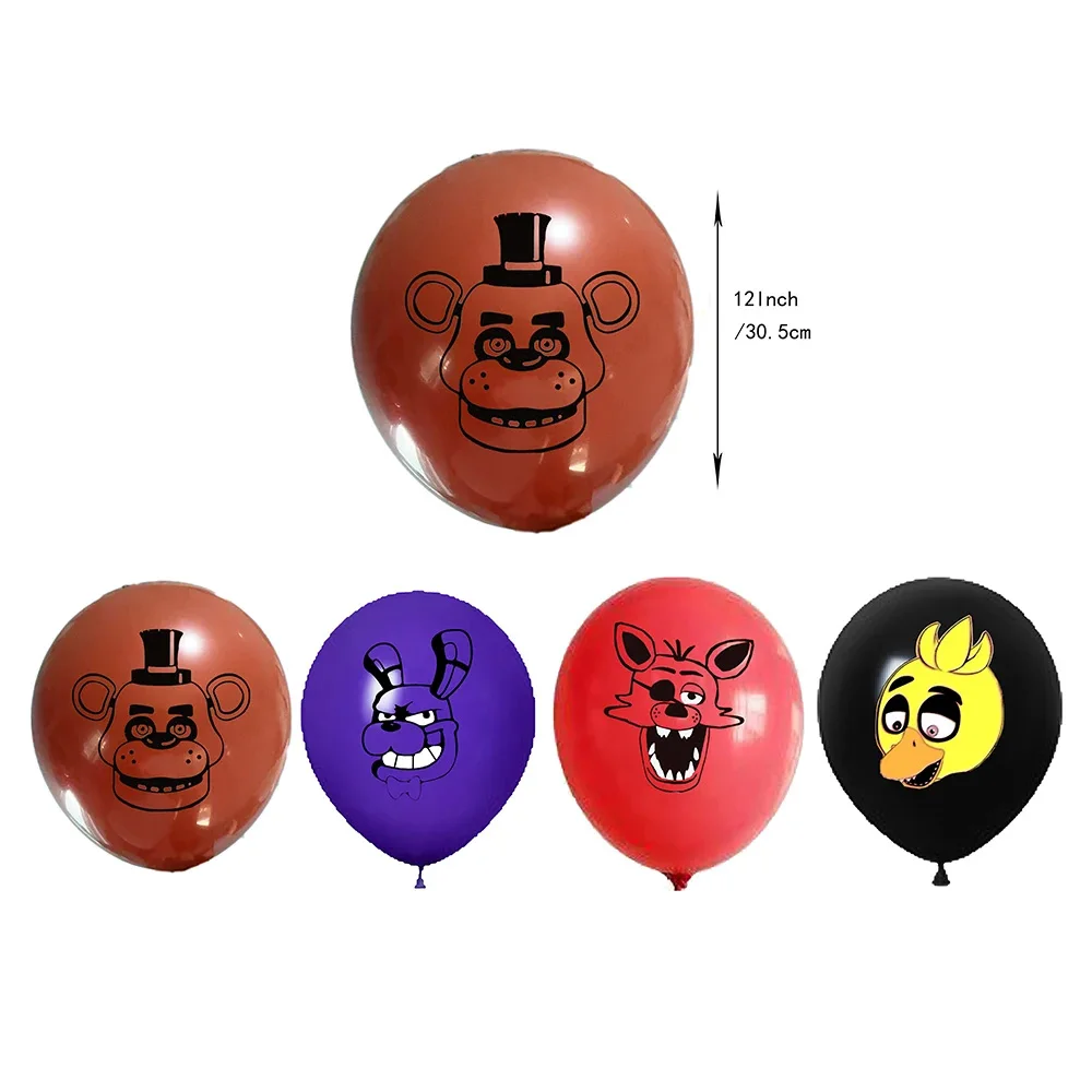 Five Nights at Freddy's Themen-Geburtstagsparty Dekorations-Set Banner Zubehör Ballon-Set Tortendekoration Banner Cartoon-Hintergrund Geschenk – Detail 2