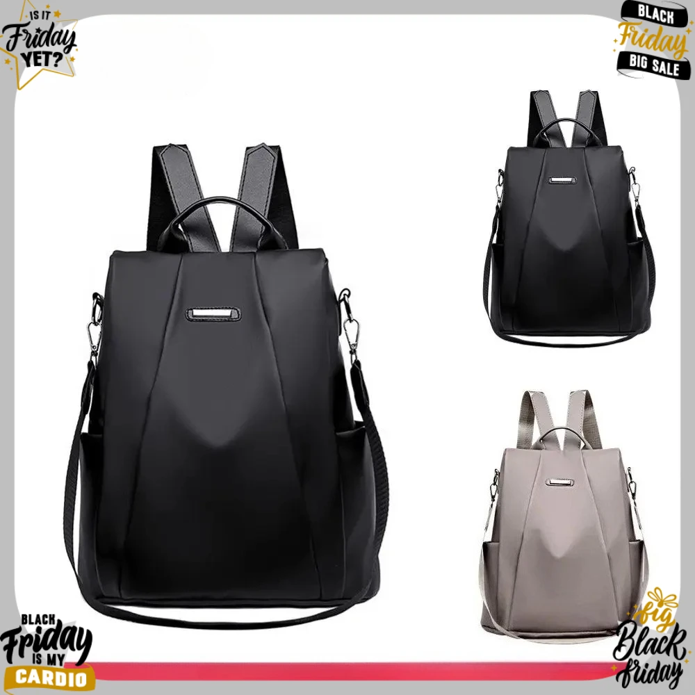 Anti-theft backpack women's bag 2024 new Korean version trendy fashion bag nylon canvas oxford cloth backpack