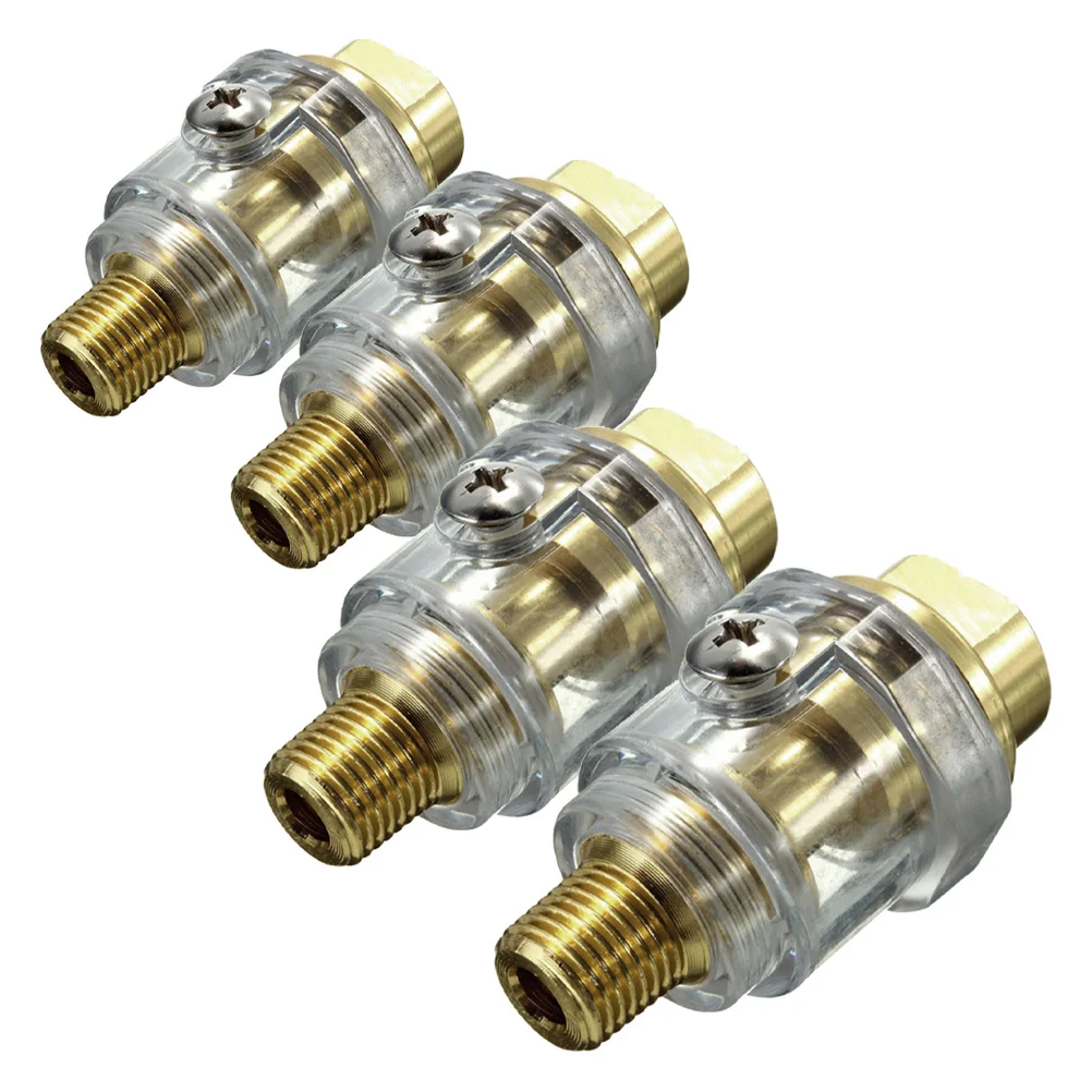 

4Pcs Pneumatic Oiler Mini Compact in-Line Lubricator Lightweight Aluminium Air Tool Oil Injector Workshop Maintenance