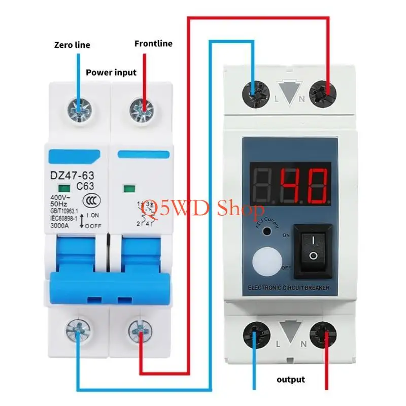 Q5WD High Performances Current Limiting Switches 40A Adjustable Current Limiter PA66