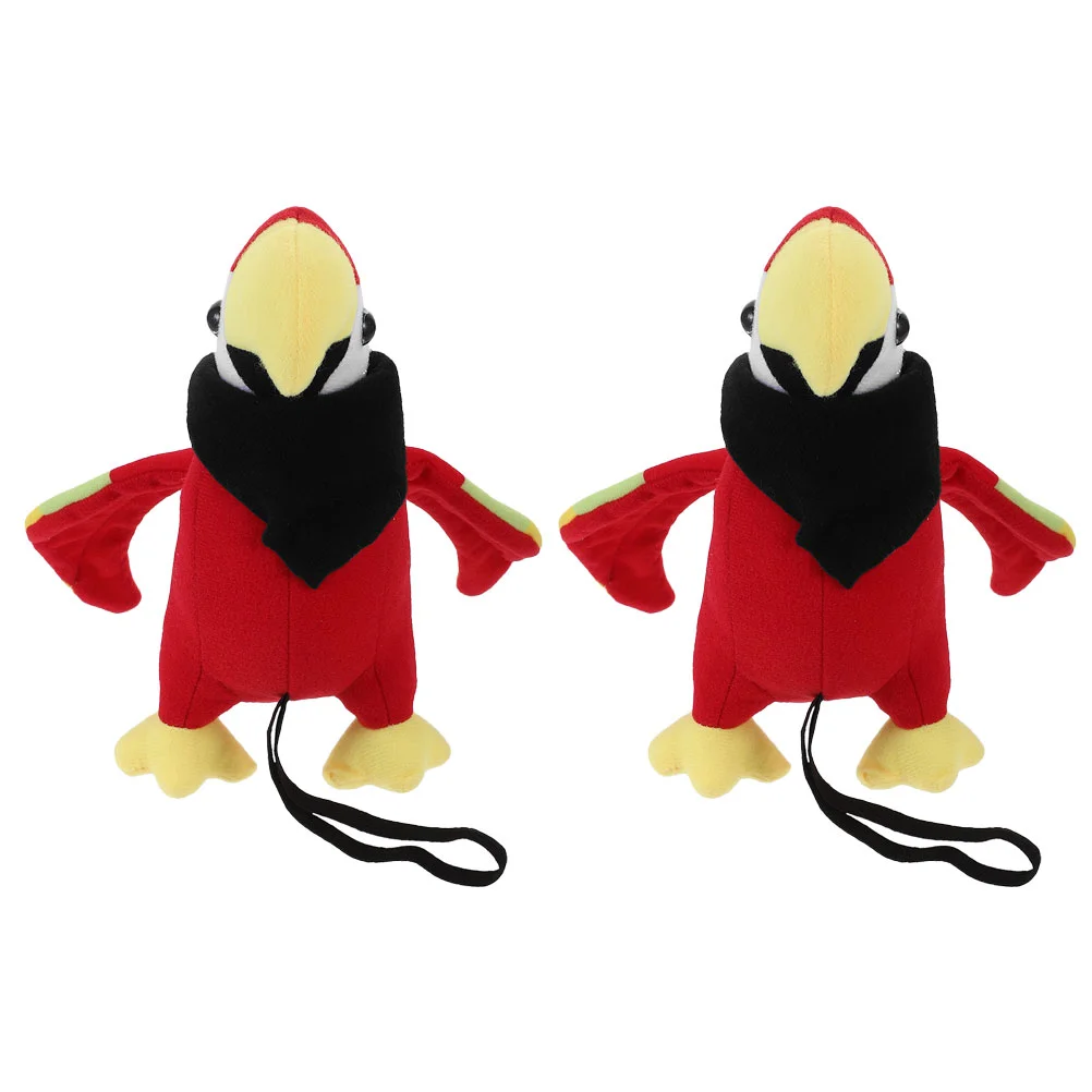 

2 Sets Pirate Parrot Shoulder Prop Stuffed Halloween Costumes Bird Model Accessories Plush Child Apparel