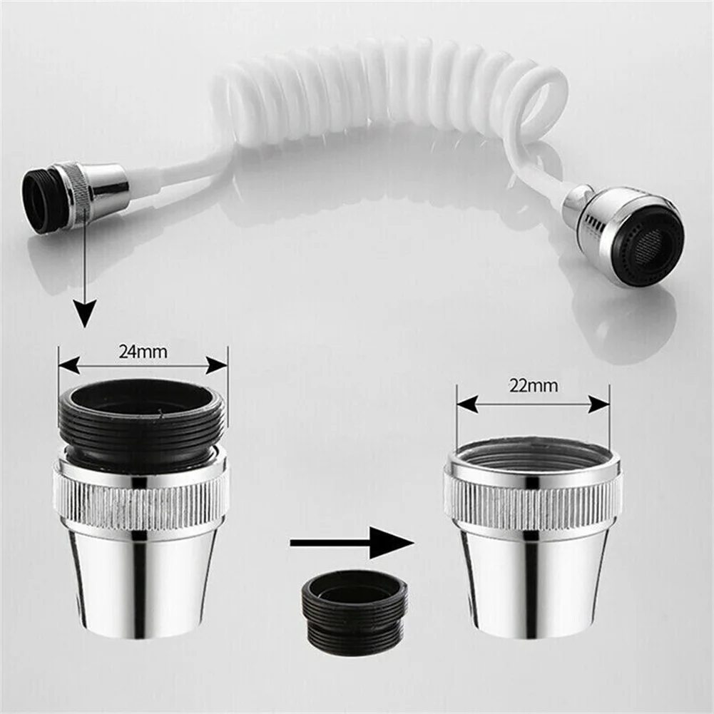Tap Extension Nozzle with Flexible Hose and Dual Flow Options for 360 Degree Sink Cleaning and Water Efficiency