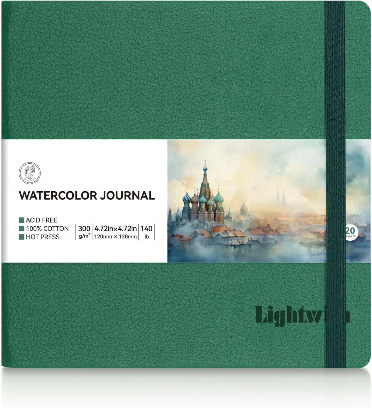 

Lightwish Watercolour Journal, 100% Cotton Watercolor Paper Sketch Book, 20 Sheets Acid-Free Mixed Media Sketchbook for Drawing