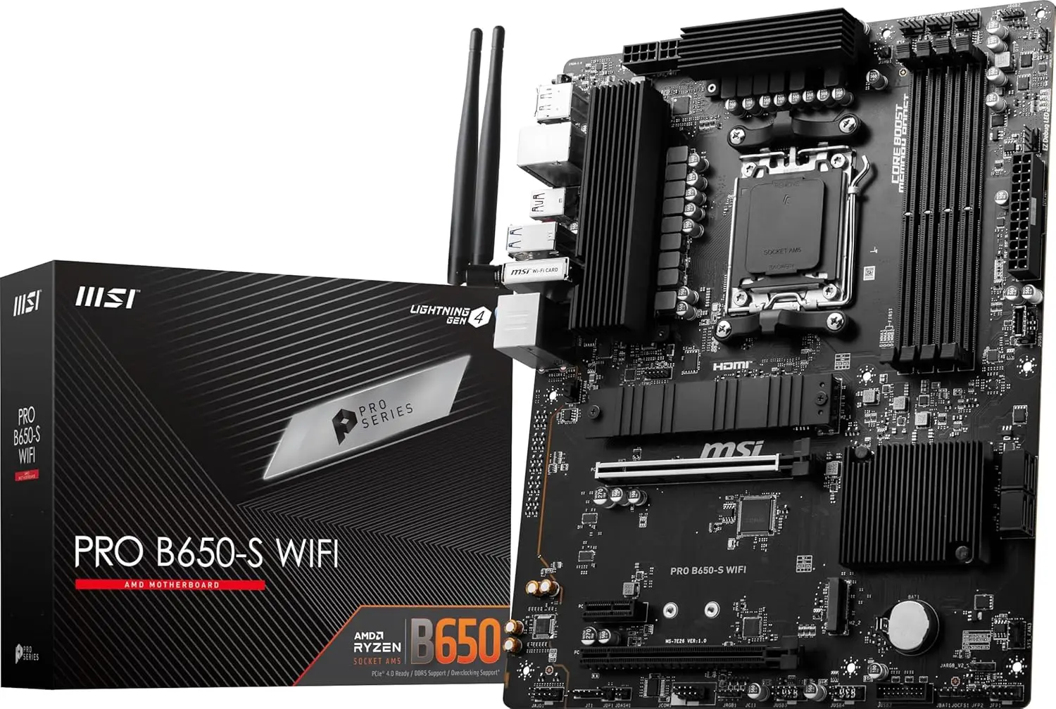

AMD AM5 ATX Motherboard with Wi-Fi 6E, DDR5, PCIe 4.0, M.2 Slots for Ryzen Processors