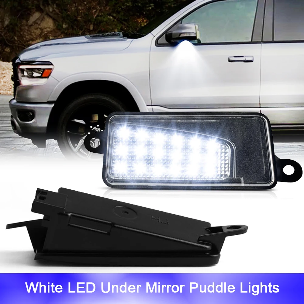 

1pair LED Side Mirror Puddle DRL Light Canbus For Dodge Ram 1500 2019-2023 Daytime Running Parking Lamp Canbus 6000K Car Styling