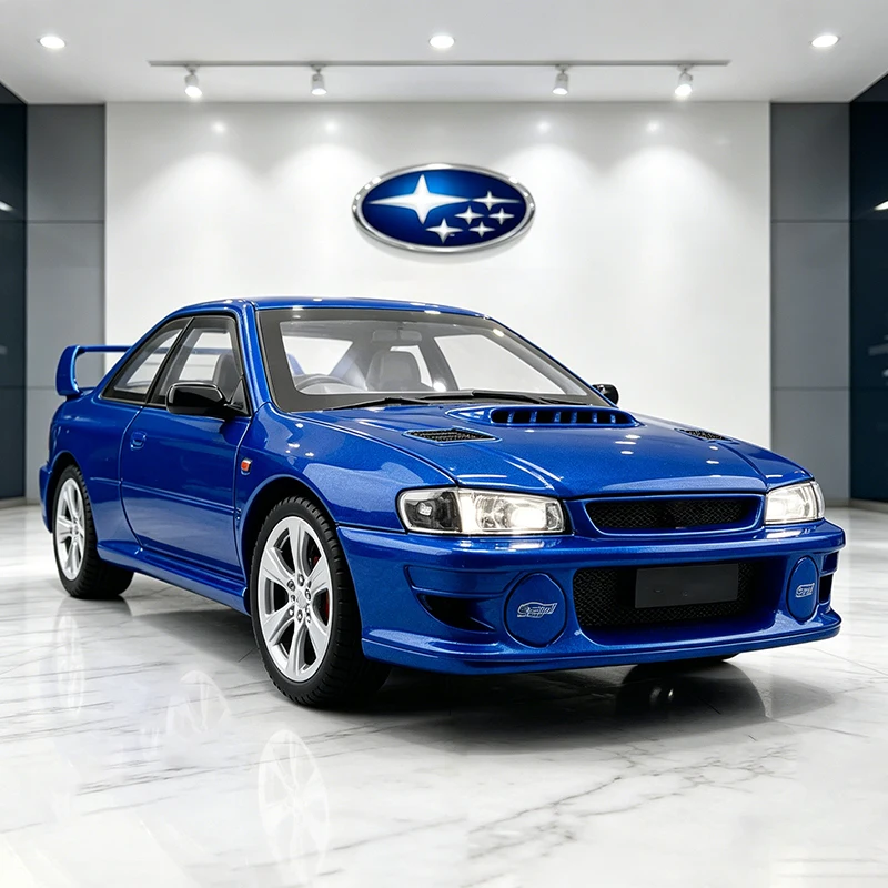 1:24 Impreza WRX STI Legierungsautomodell mit Sound und Licht, Rückziehfunktion, Kinderspielzeug, Sammlerstück, Geburtstagsgeschenk