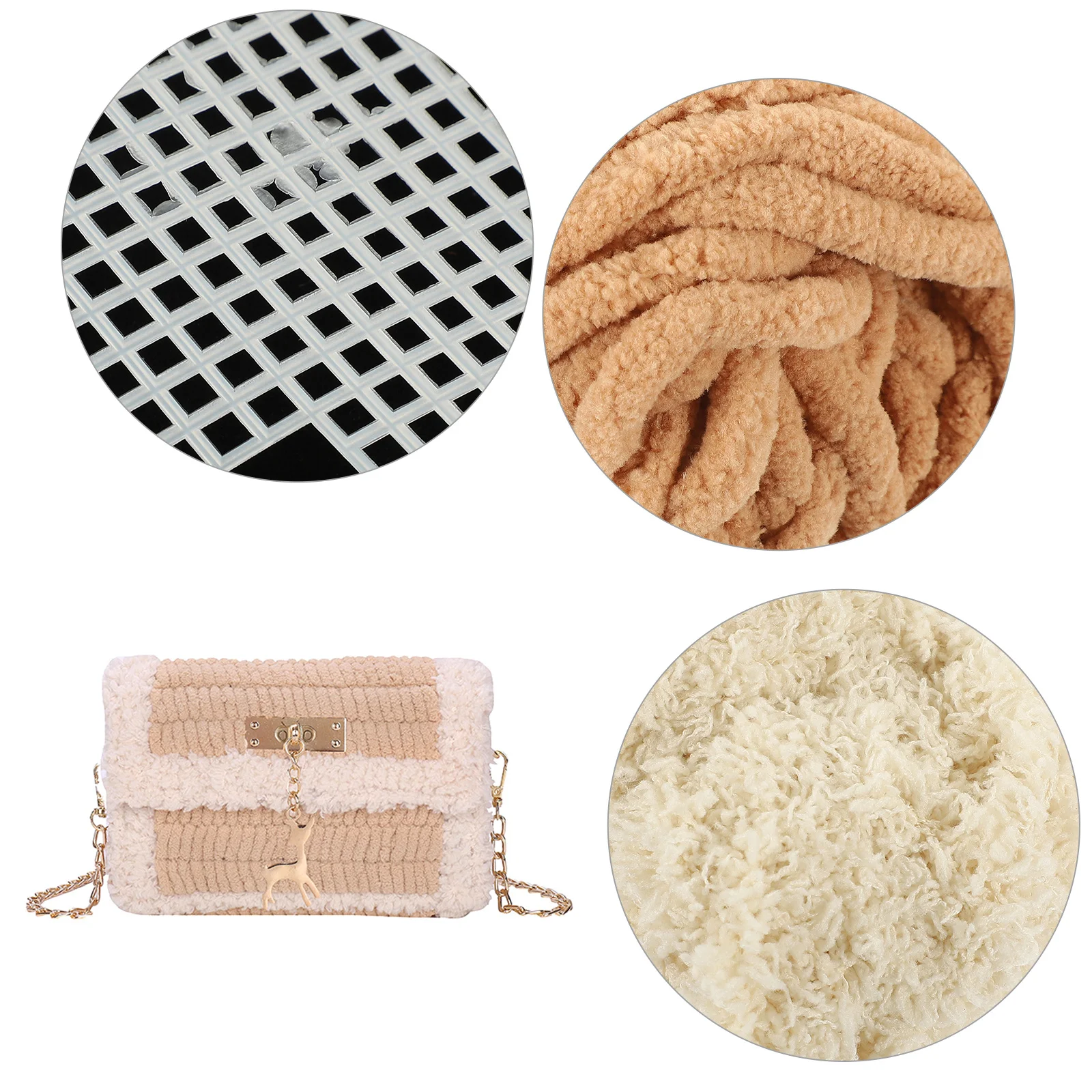 

1Set DIY Woven Bag Material Set Attractive Knitting Purse Kit for Handmade Lovers Craft Your Own Fashionable Pouch Purse Making