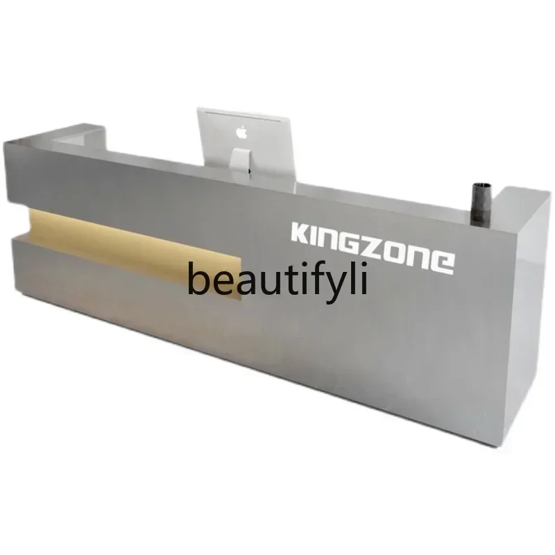

LJYCustomized stainless steel company beauty salon front desk clothing store light luxury checkout page