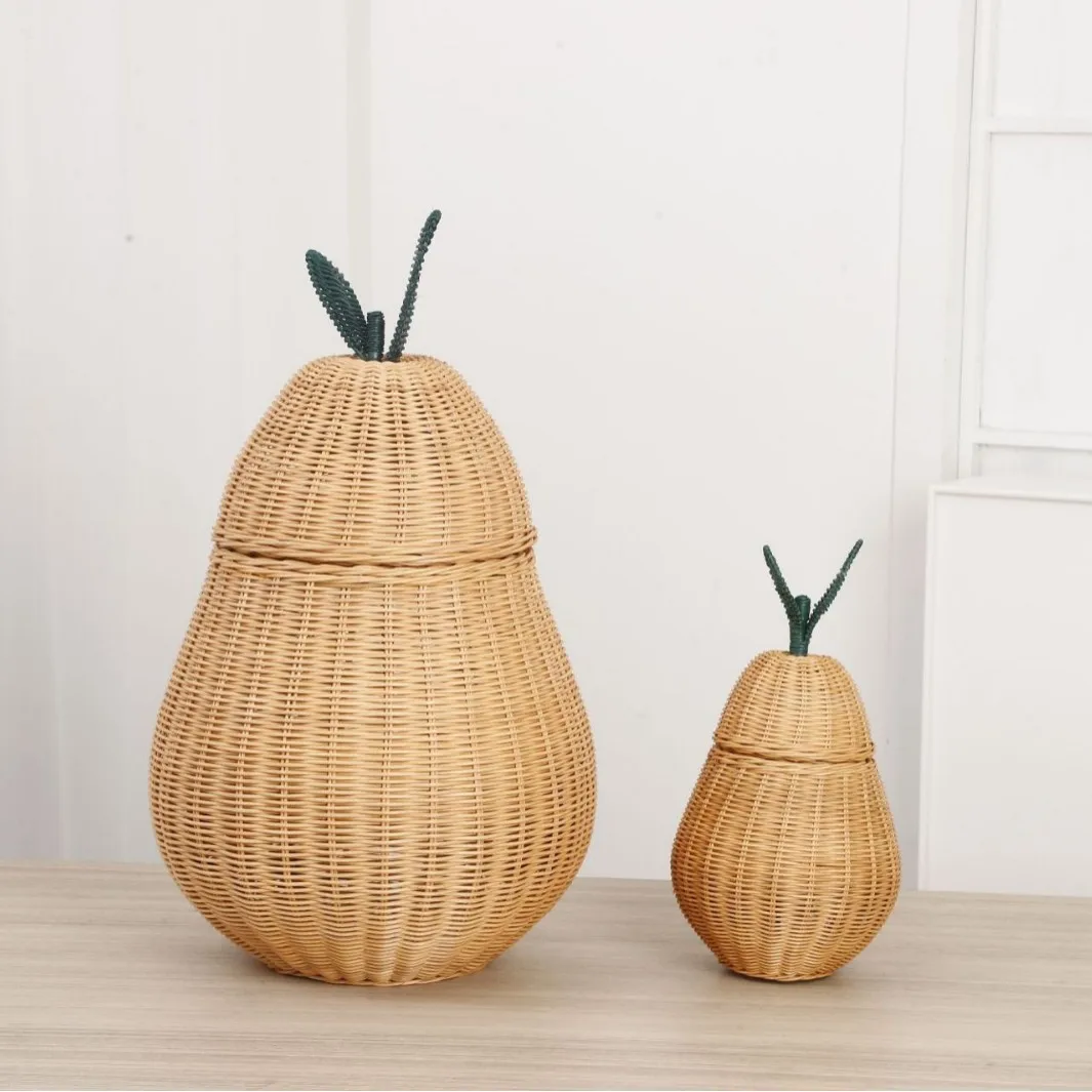 ins hand-woven pear storage basket, dirty clothes basket