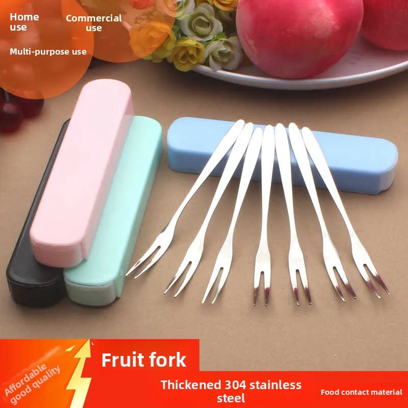 Thiened 304 Stainl Steel Creative Cute Home Use Fruit Fork Durable Dert Fork Tea Fork Dining Utensils Fruit Sign