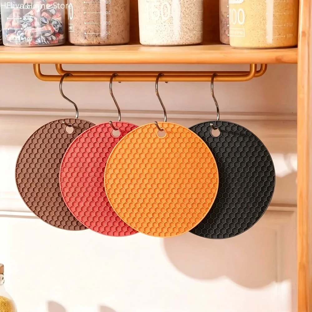 Silicone Heat Resistant Non‑Slip Coaster Pot Holder Multifunctional Anti‑Scald Placemat For Pot Cup Home Kitchen Accessories
