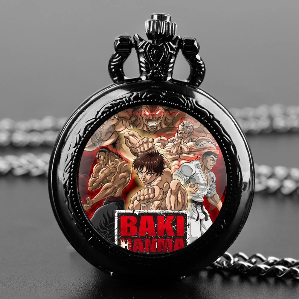 

Baki Hanma The Grappler Design Vintage Quartz Pocket Watch Men Women Pendant Necklace Chain Charm Clock Watch Jewelry Gifts