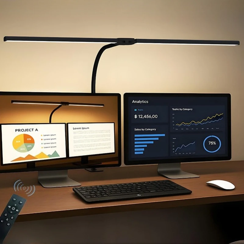 Iron Adjustable Desk Lamp Modern Minimalism Table Lamps Dimmable Eye Protection Flicker Free Lighting Light Remote Control Light