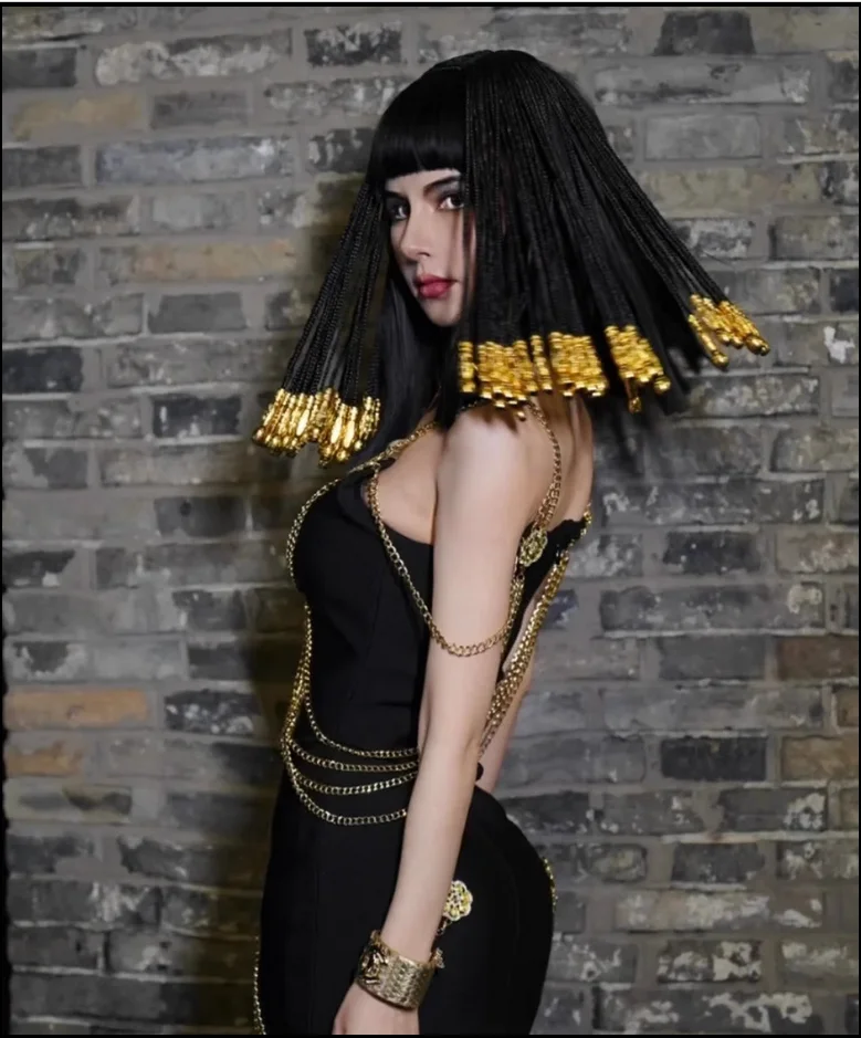 Halloween Hair Ornament Cleopatra Cos Wig Anime Nightclub Dirty Braid