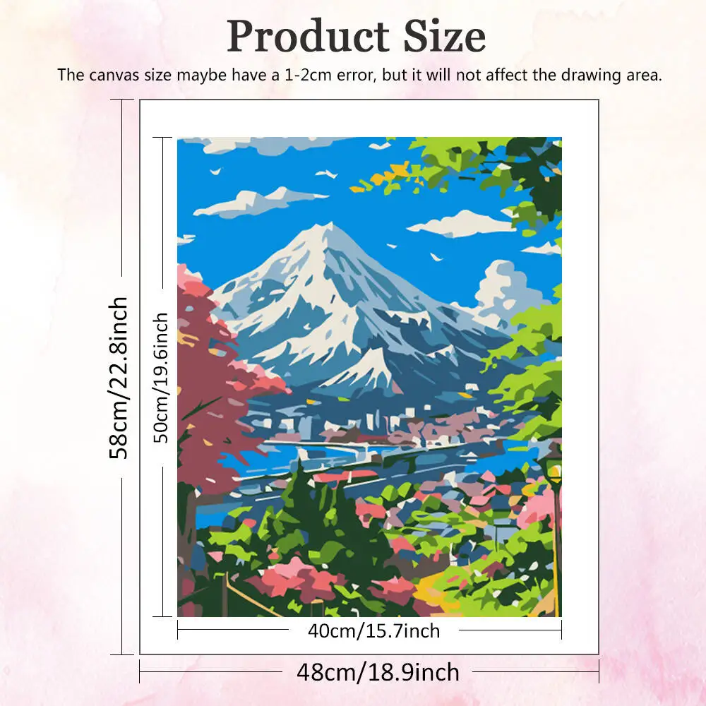 لوحة زيتية بالأرقام منظر طبيعي جبلي DIY لوحة رقمية لشجرة المنزل مشهد صورة فنية على قماش هدية مرسومة يدويًا