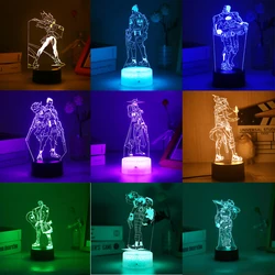 3D Led Casa Lâmpada Valorant Omen Reyna Neon Gekko Luz Da Noite Para O Miúdo Anime Figura Colorido Crianças Quarto Decor Ilusão Presente