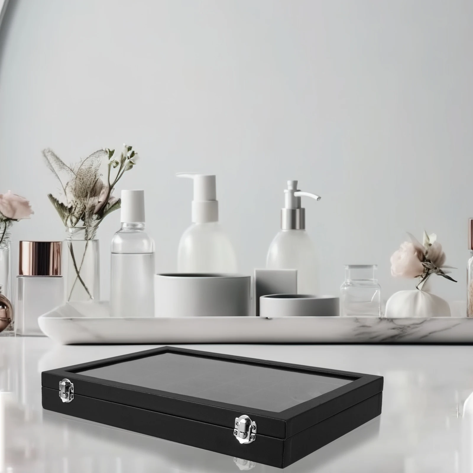 

36 Grid Rock Collection Storage Box Display Case for Rocks and Small Items Elegant Design Rock Displaying Box Display Case