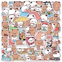 50pcs Stickers Cute Bear Couple DIY Toy Doodles Decorative Graffiti Decal Phone Bottles Scrapbook Waterproof