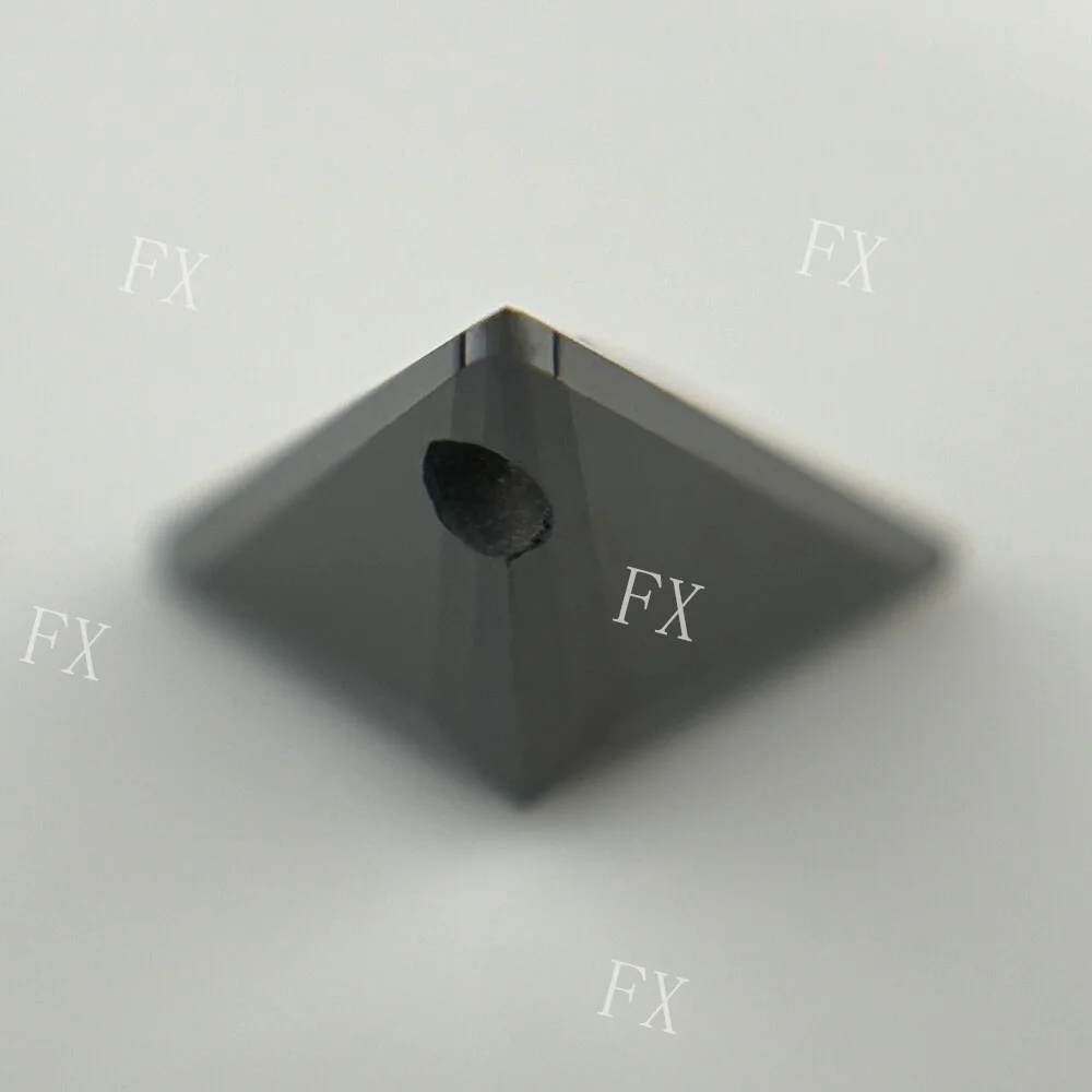 Single Hole 5x5mm~12x12mm Triangle Shape Black Cubic Zirconia Stone Brilliant Cut Loose CZ Synthetic Gems