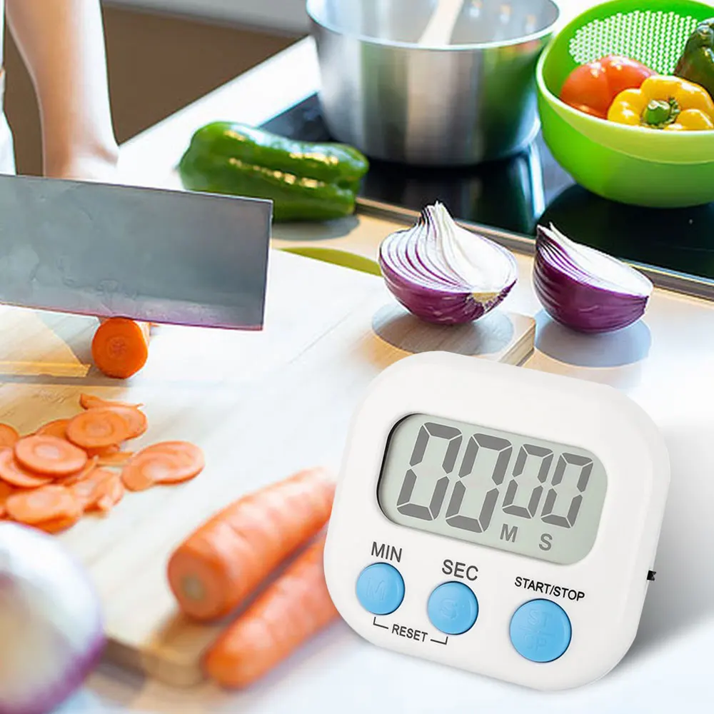 LCD Digital Kitchen Timer Magnetic Countdown Alarm Clock Kitchen Practical Clock Reminder for Cooking Baking Sport