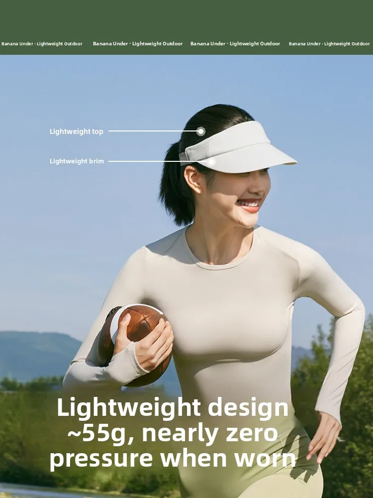 

Женская теннисная кепка Banana Le с защитой от ультрафиолета, пляжная шляпа от солнца, для велоспорта, бега, спорта, с открытым верхом, повседневная, в уличном стиле