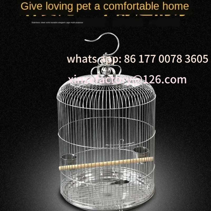 

Customizable Stainless Steel Bird Cage Large Round Bird Nest Parrot Thrush Kages Bird Kages House Outdoor Hanging Decoration Met