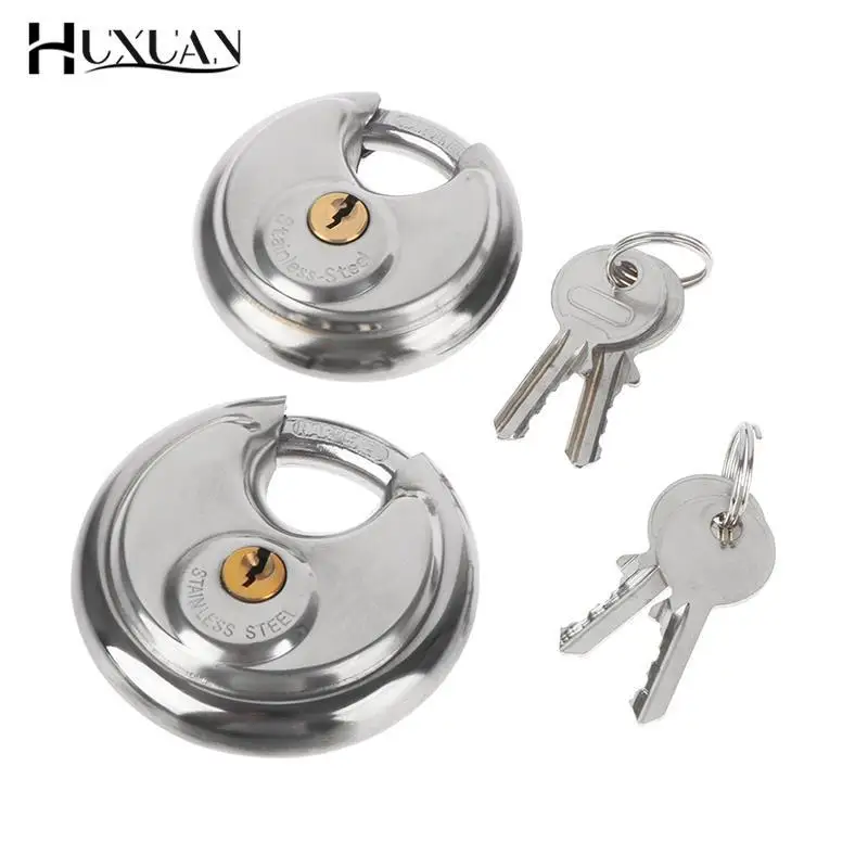 1PCS 60/70MM Cool Duty Stainless Steel Round Disc Storage Pad Lock Padlock Rustproof And Waterproof