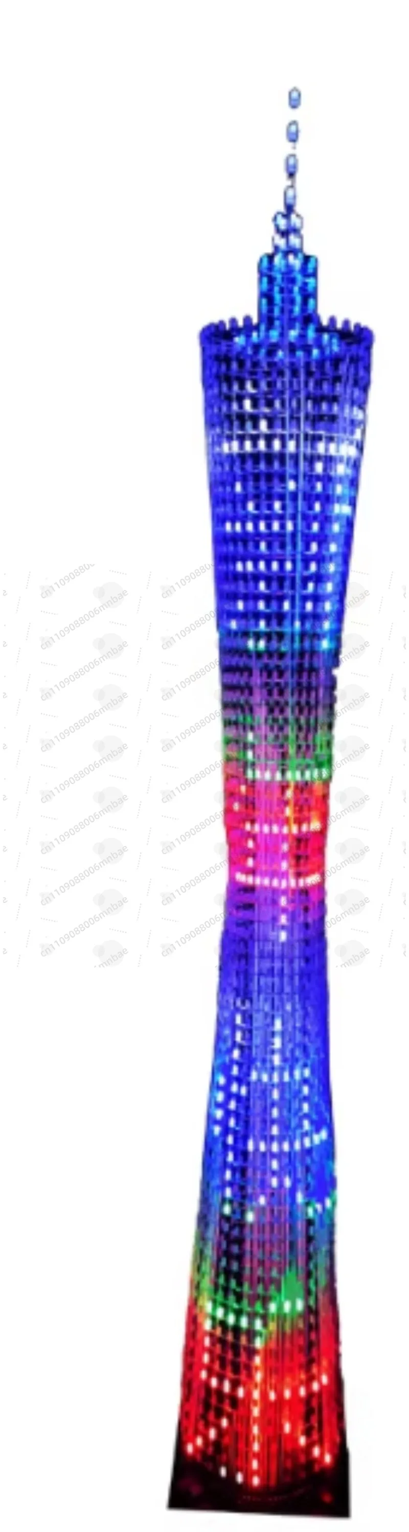 32-Layer Bluetooth Canton Tower Kit Electronic DIY Production Colorful LED Small Waist Light Cube Music Spectrum Parts