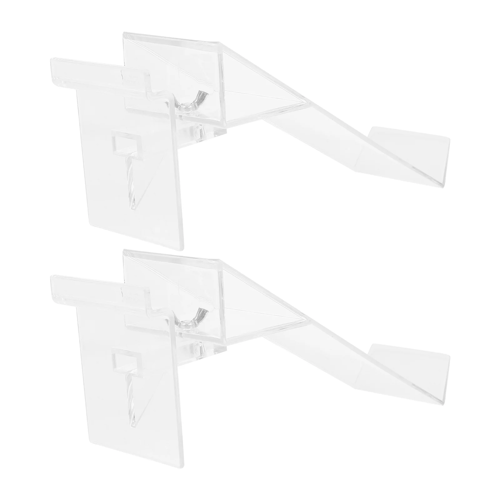 2 Pcs Shoe Display Stand Sandal Insert Rack Plastic Shelf High Heel Transparent Clear