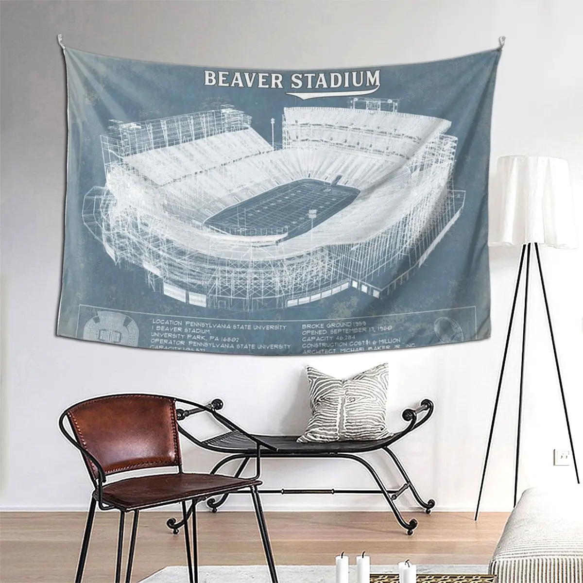 

Гобелен Beaver Stadium в стиле хиппи, настенный эстетический гобелен для украшения дома для гостиной, спальни, общежития