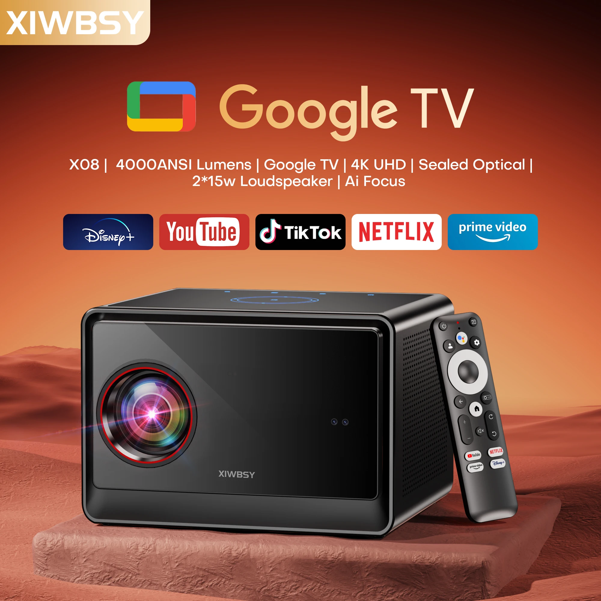 XIWBSY 64GB Google TV Projector Review: 4000 ANSI 4K Cinema at Home or On-the-Go?