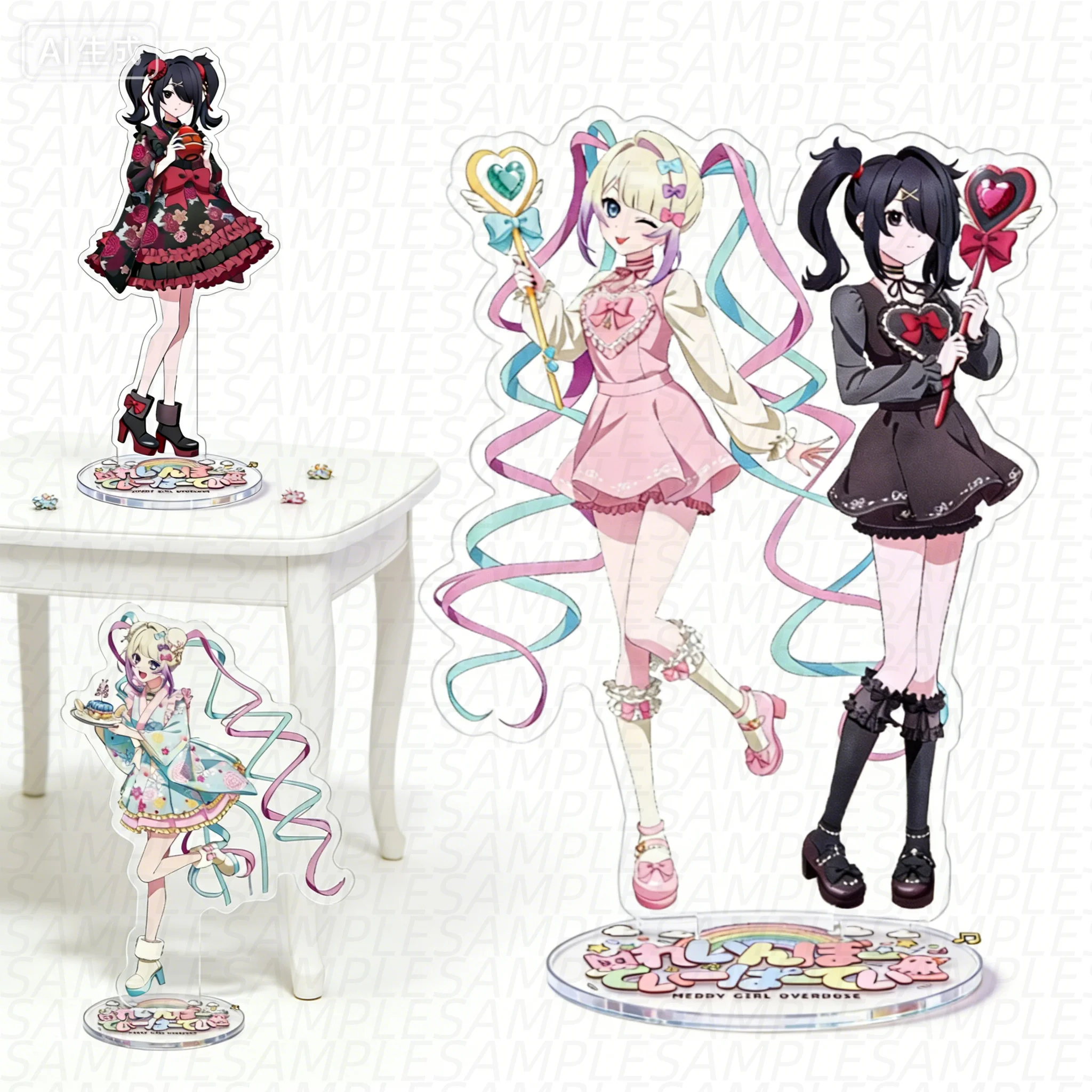 NEEDY GIRL OVERDOSE OMGkawaiiAngel Human-shaped Acrylic Figure Stand Model Plate Keychains Desktop Ornament Gifts For Friends