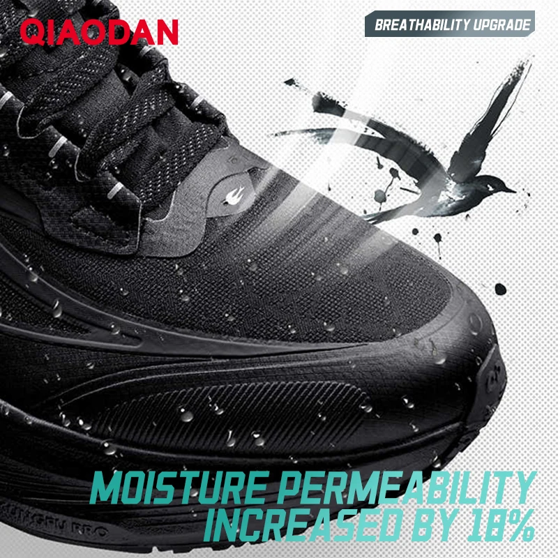 QIAODAN Yuyan 5 Men's Running Shoes 2025 Winter Waterproof Sports Shoes Shock-absorbing Non-slip Sneakers QXB023254206