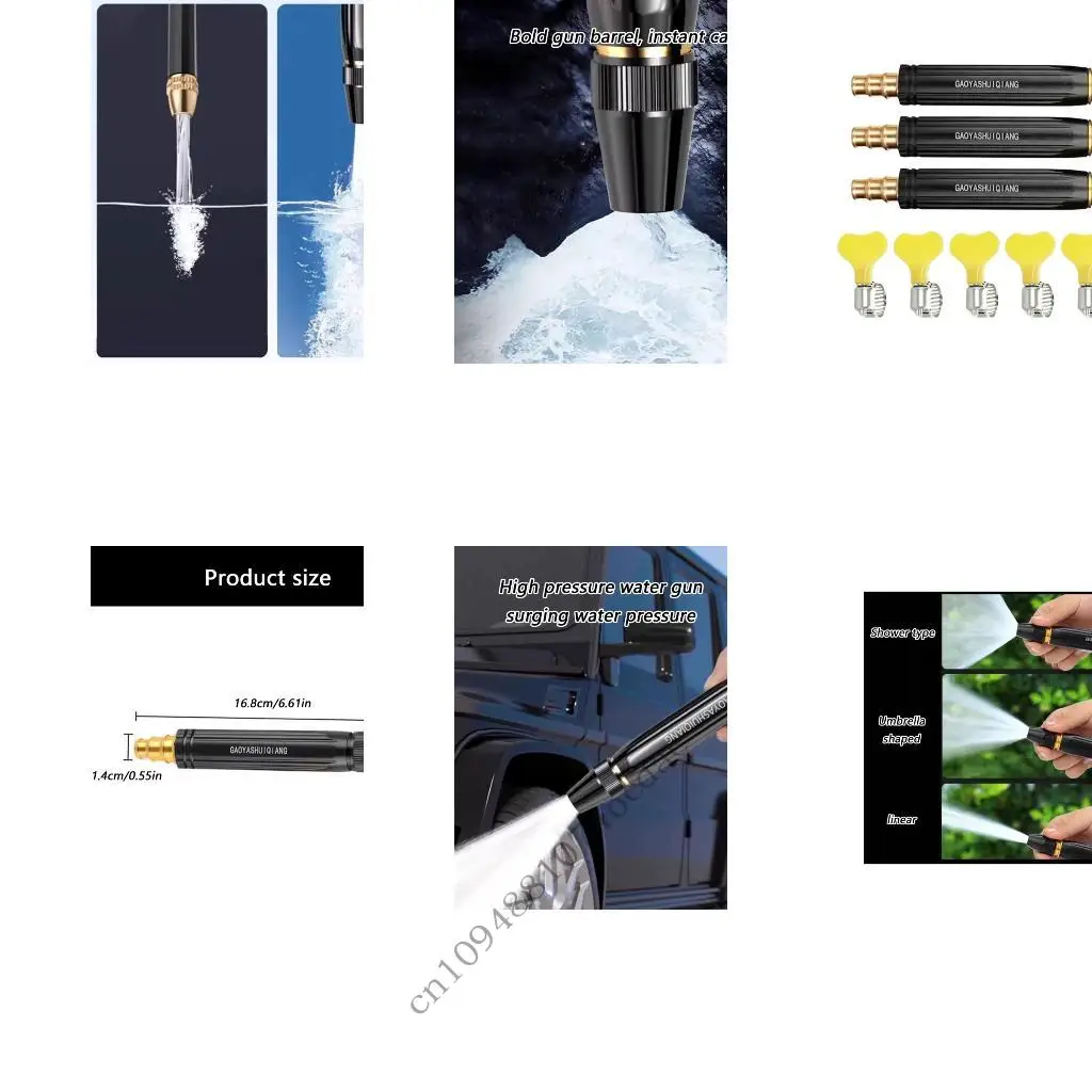 Lightweight Plastic High Pressure Water Handle Nozzle Ergonomic Hose Nozzle Simple Operate for Efficient Car & Plant Care 
