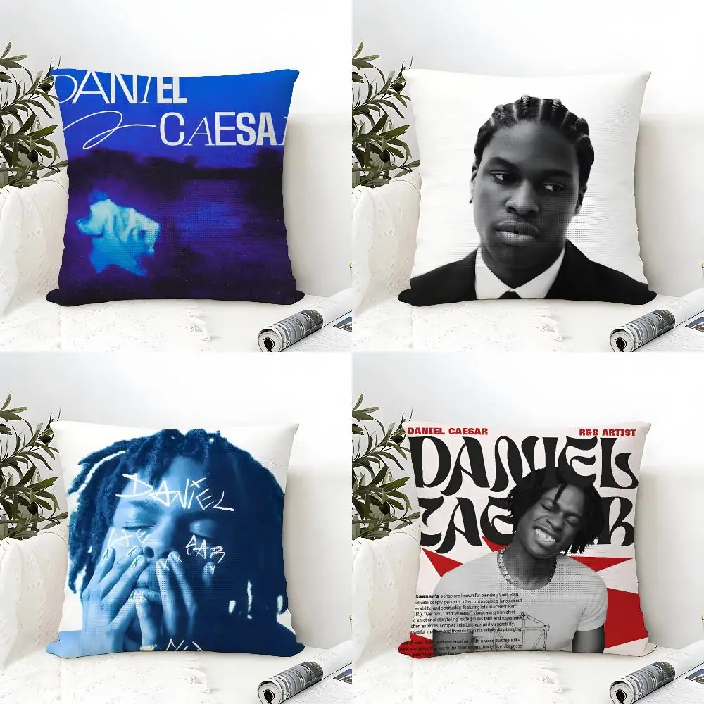 Наволочка для подушки Singer D-Daniel Caesar из органического льна, квадратная, прочная, гипоаллергенная и бережная к коже.